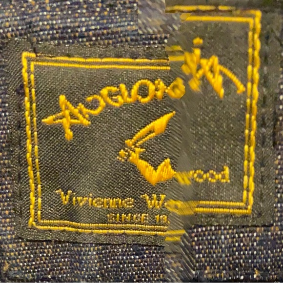 VINTAGE ANGLOMANIA VIVIENNE WESTWOOD dark denim shirt with button back detail - Picture 2 of 8